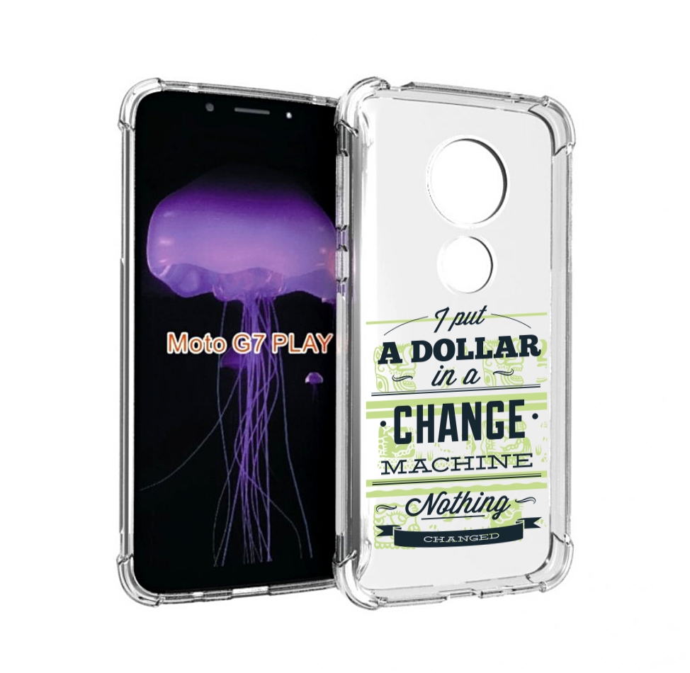 

Чехол MyPads доллар надпись для Motorola Moto G7 Play, Прозрачный, Tocco