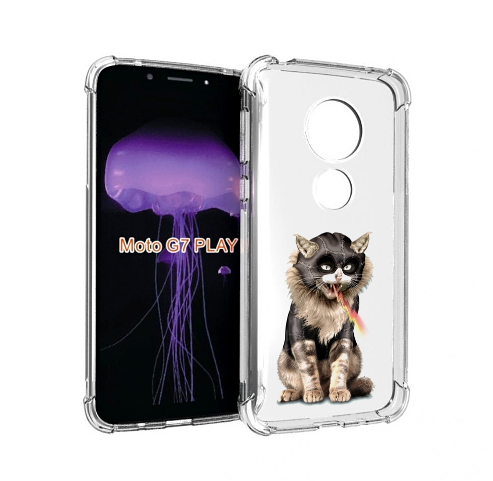 

Чехол MyPads дьяволский кот для Motorola Moto G7 Play, Прозрачный, Tocco