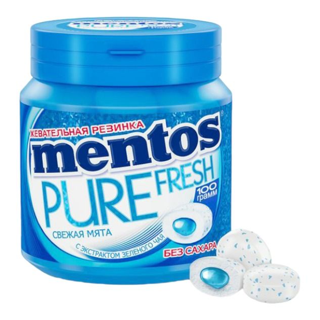 Жевательная резинка Mentos Pure Fresh Свежая мята 100 г Россия