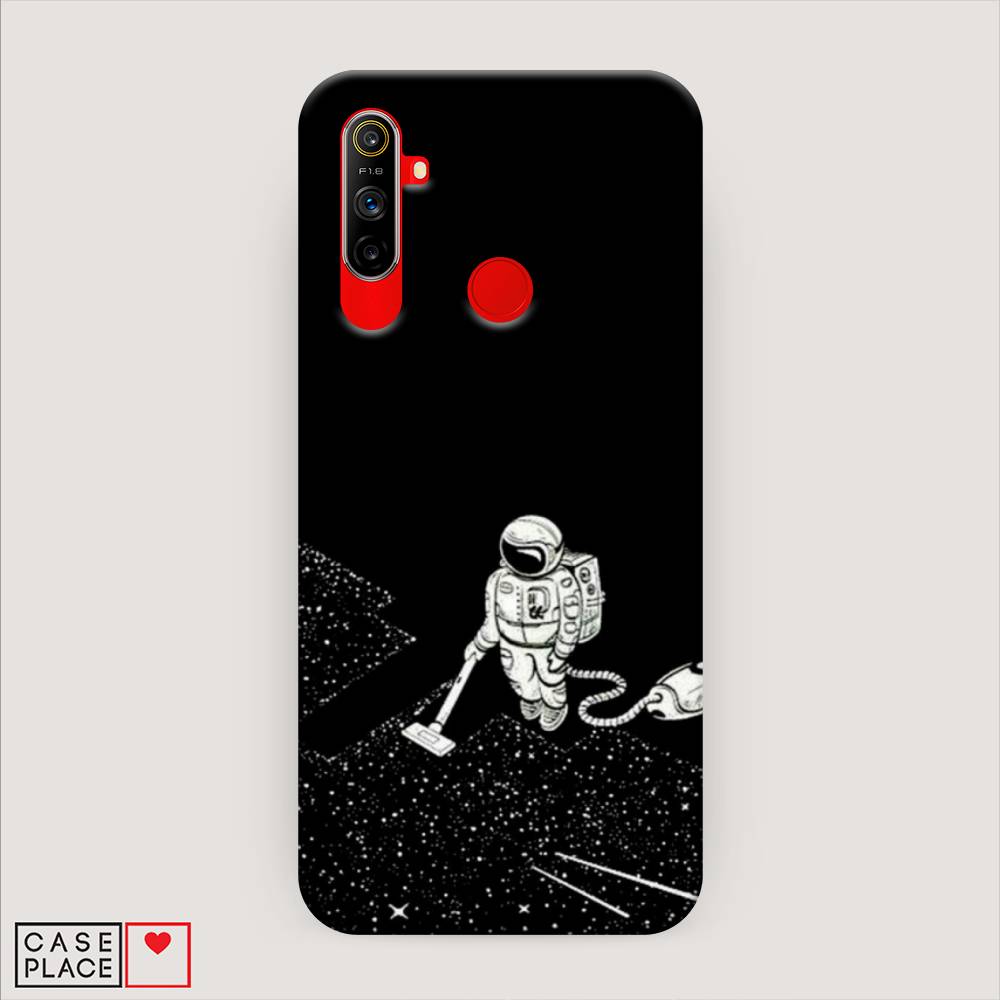 

Пластиковый чехол "Космонавт с пылесосом" на Realme C3, 253020-3