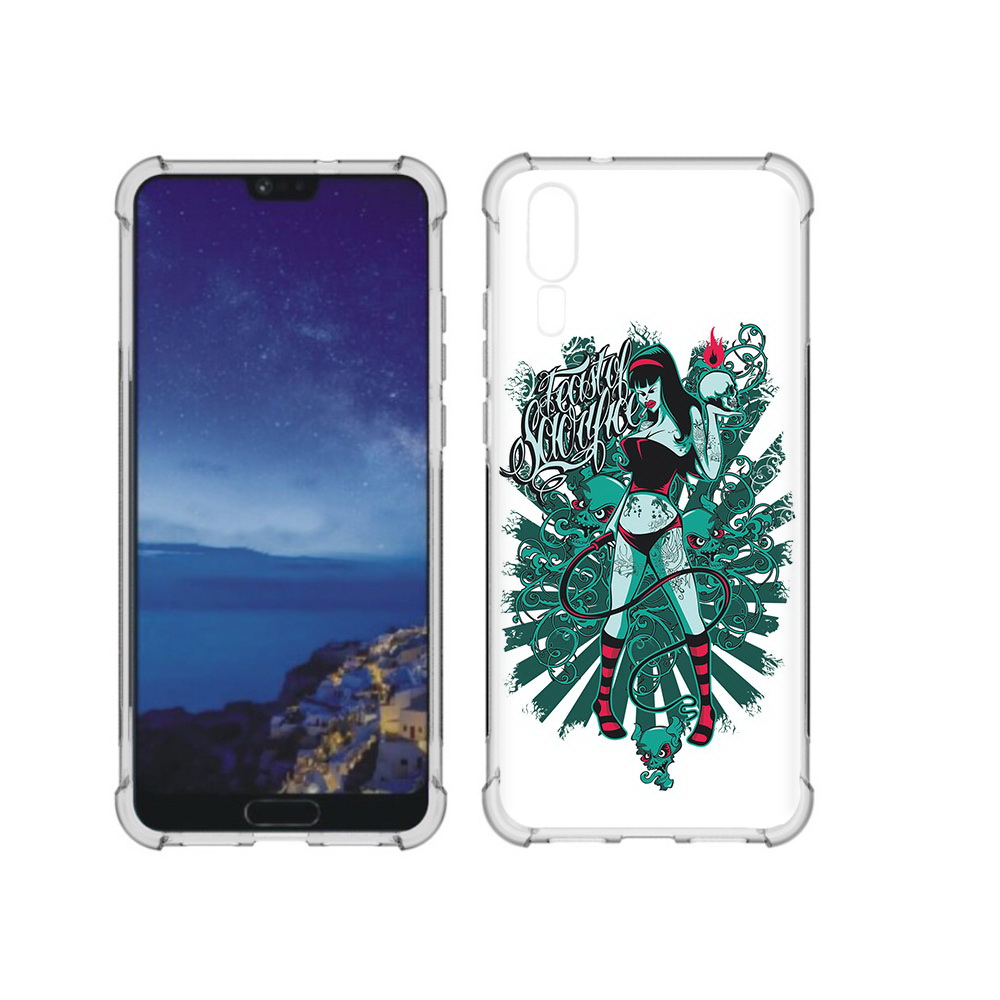 Чехол MyPads Tocco для Huawei P20 нарисованная девушка в татуировках (PT108006.52.499)