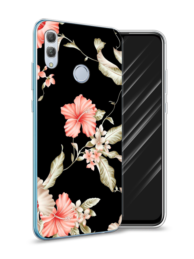 

Чехол Awog на Huawei P Smart 2019 "Цветы для черном", Черный;розовый, 67250-8