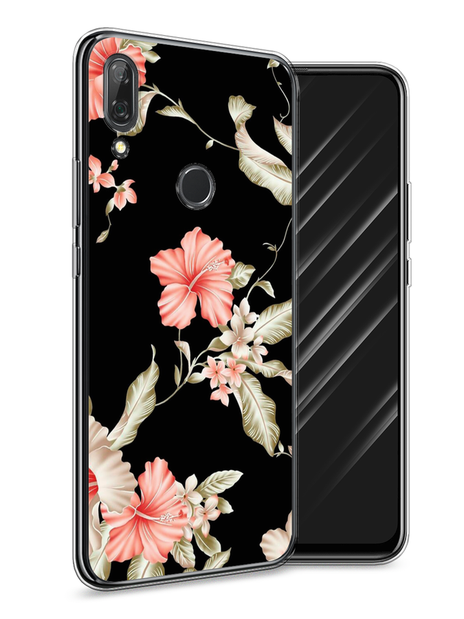 

Чехол Awog на Huawei P Smart Z "Цветы для черном", Черный;розовый, 69450-8