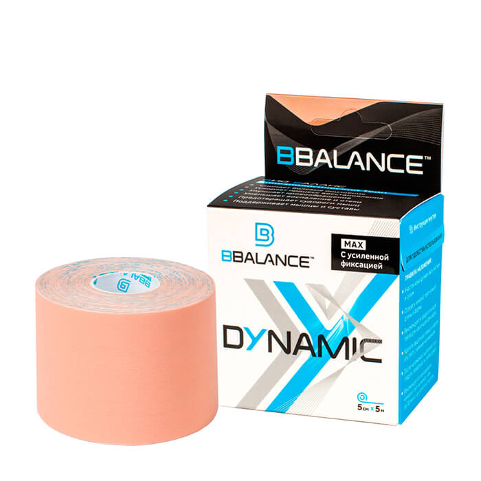 Кинезиотейп BBTape Dynamic Max бежевый 500 см