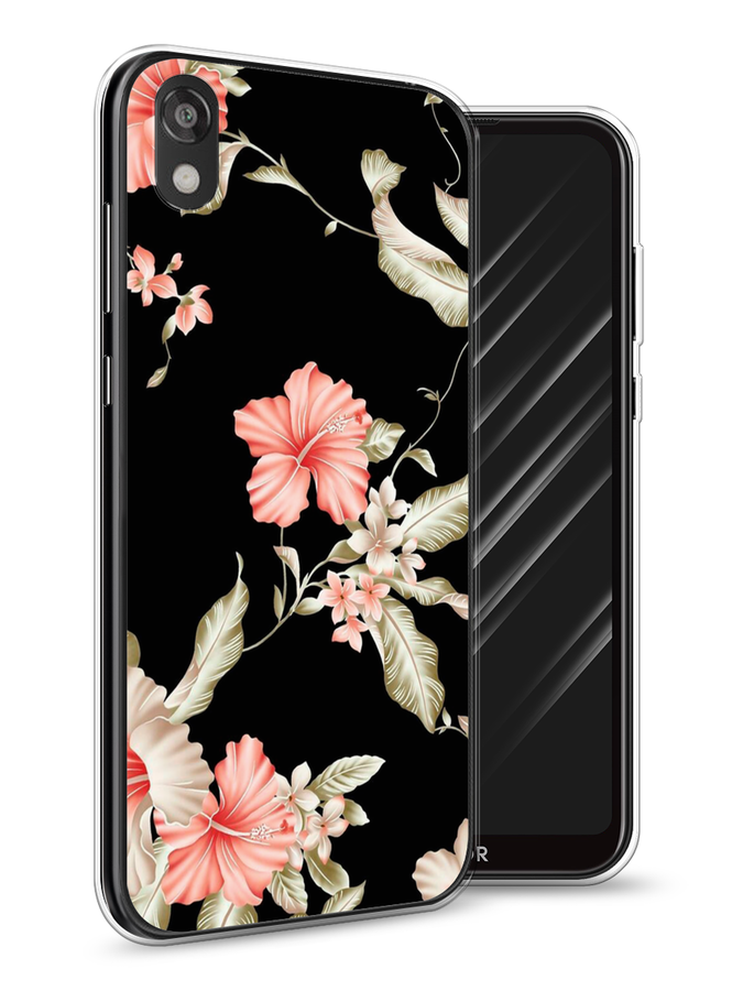 

Чехол Awog на Huawei Y5 2019 "Цветы для черном", Черный;розовый, 69050-8