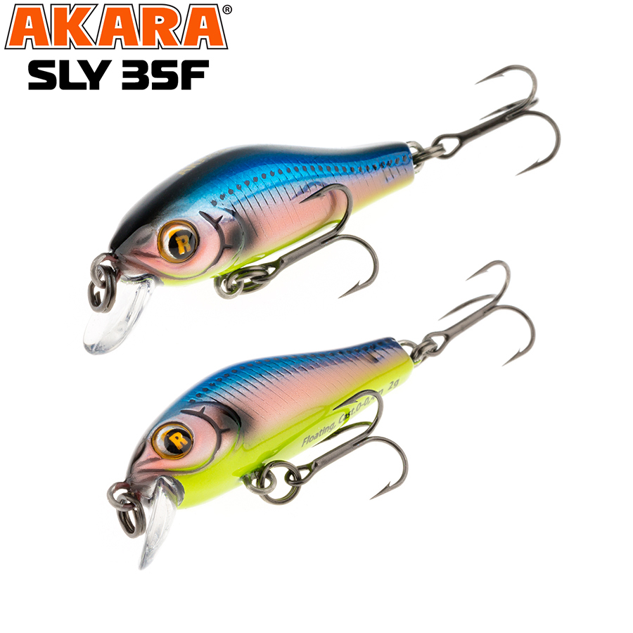 

Воблер Akara Sly 35F 2,0 гр 1/14 oz 1,4 in A79, Разноцветный, Sly