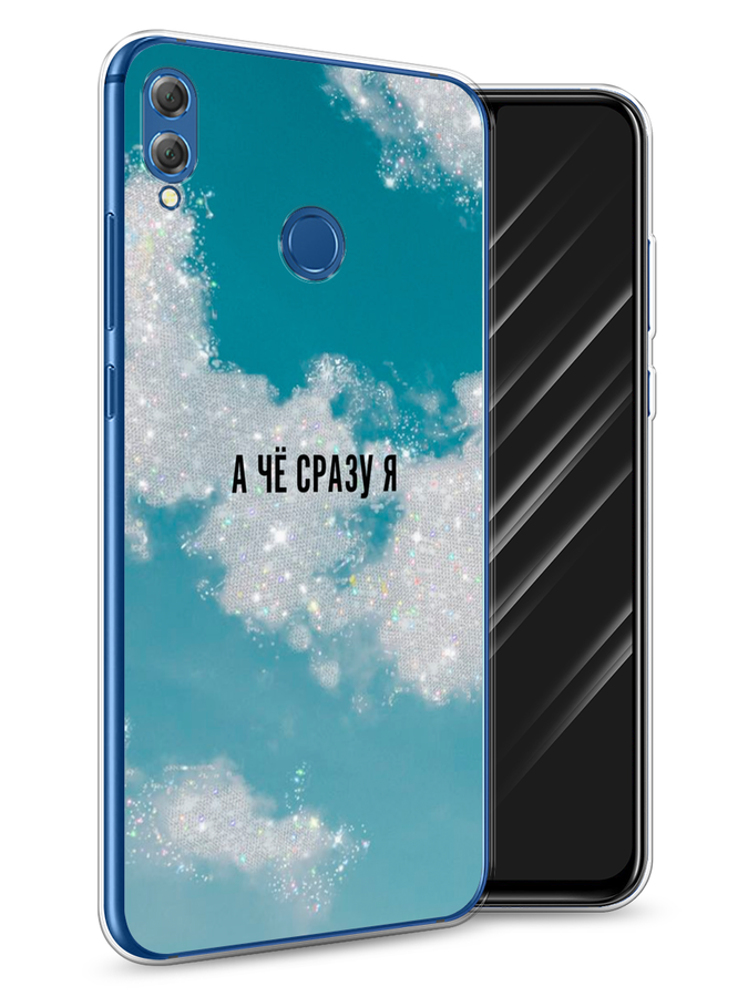 

Чехол Awog на Honor 8X "Че сразу я", Серебристый;черный, 66750-6