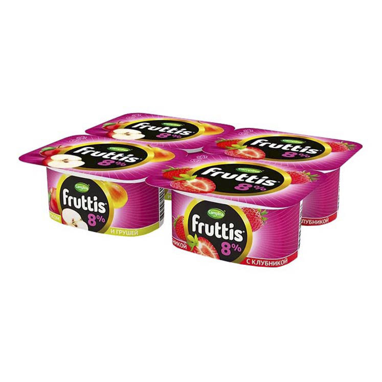 

Продукт йогуртный Fruttis Клубника Яблоко-Груша 8% БЗМЖ 115 г