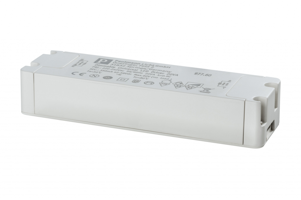 

Трансформатор Paulmann LED Driver 350mA постоянного тока 20Вт 230В Белый Диммируемый 97760