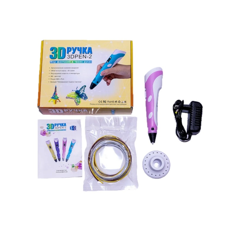 3D ручка wellywell PLA пластик в комплекте розовый 3D_Pen_Pink