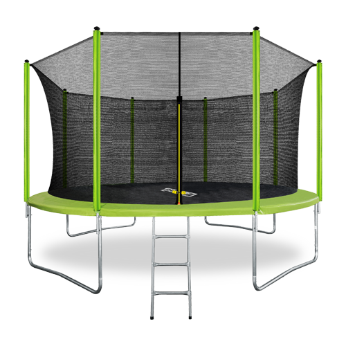 фото Arland батут 14ft с внутренней страховочной сеткой и лестницей light green