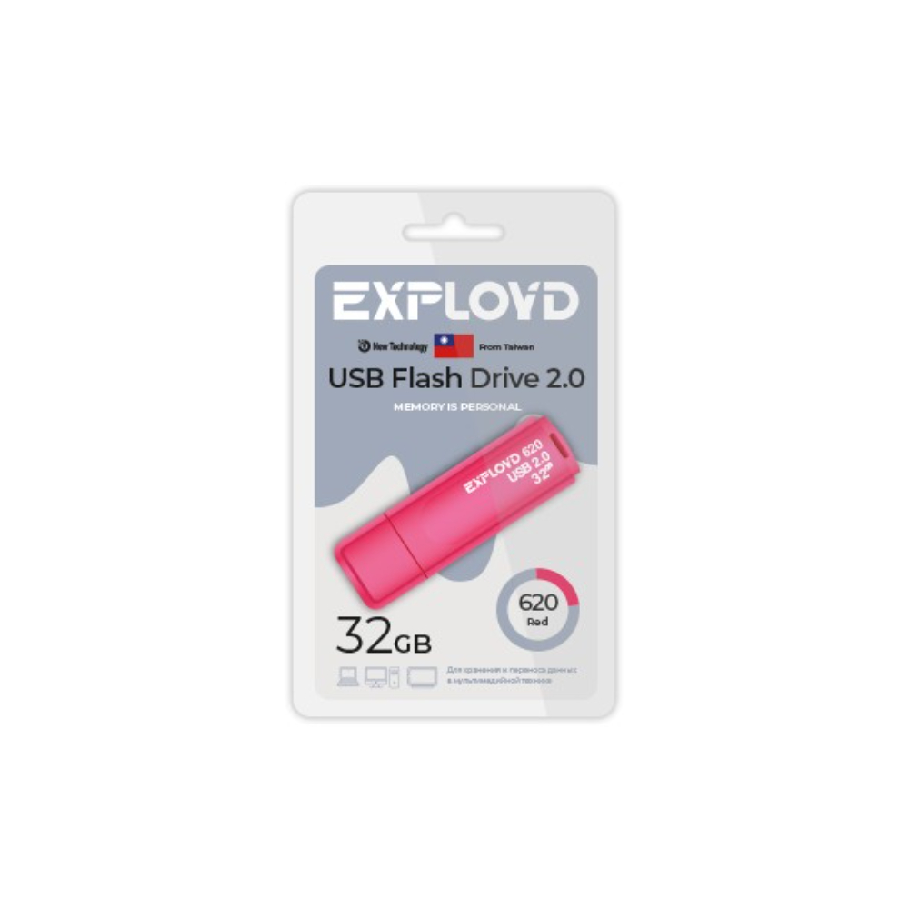 Карта памяти Exployd USB 32Гб EX-32GB-620 (EX-32GB-620 Red)