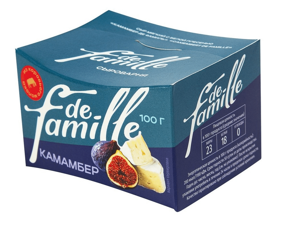 Сыр мягкий De famille Камамбер с белой плесенью 50% 100 г
