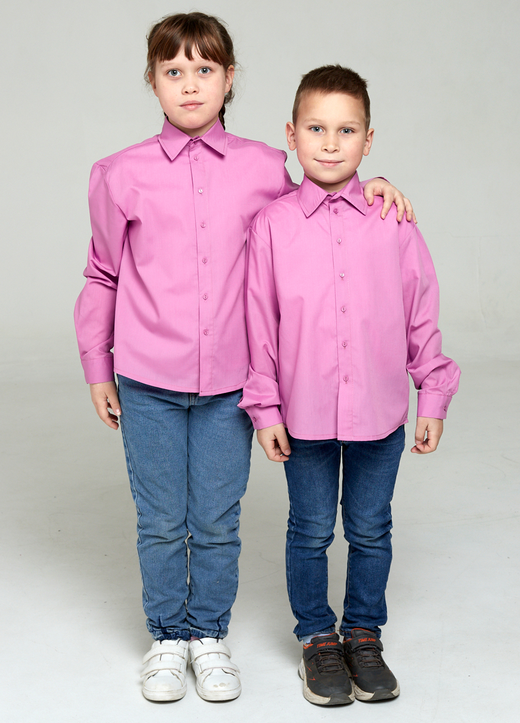 Рубашка детская NoBrand RUB-Kids-Classic-F, фиолетовый, 122