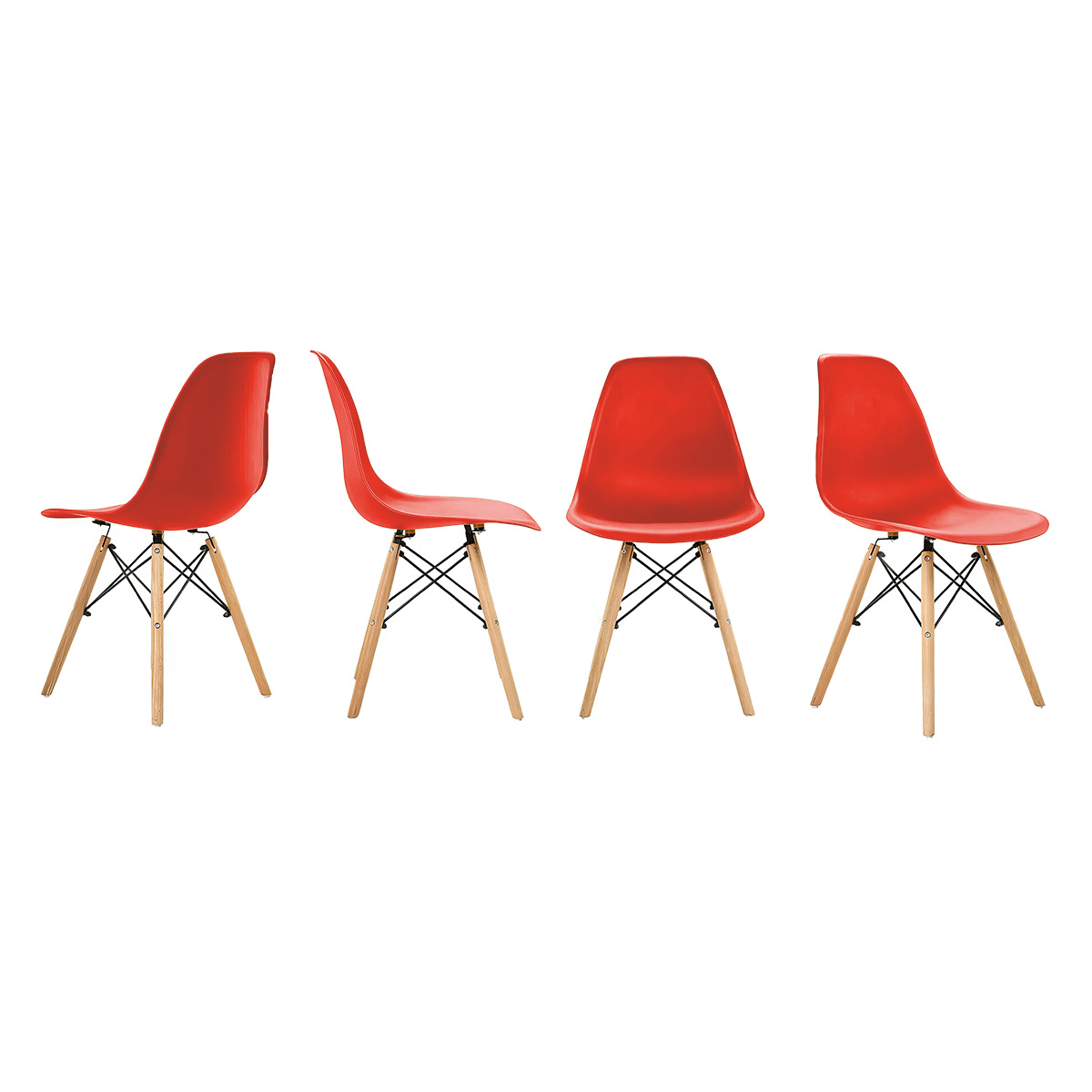 фото Кухонные стулья ergozen eames dsw pro (4 шт комплект) красный