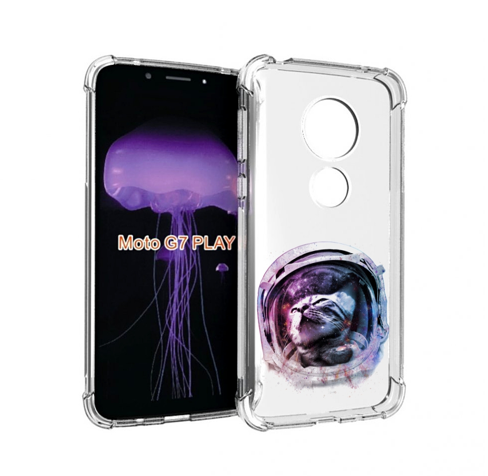 

Чехол MyPads кот в шлеме для Motorola Moto G7 Play, Прозрачный, Tocco