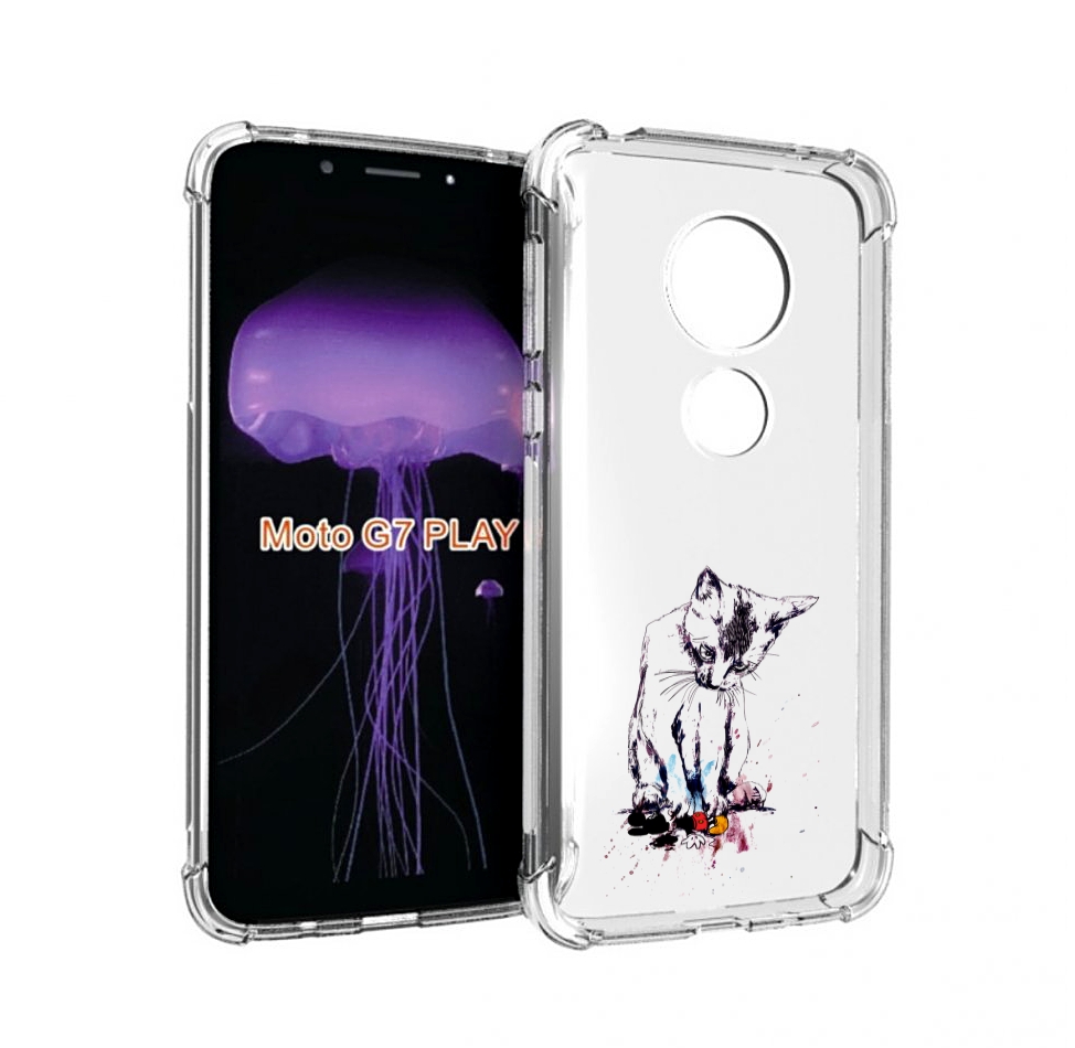 

Чехол MyPads кот и микки для Motorola Moto G7 Play, Прозрачный, Tocco