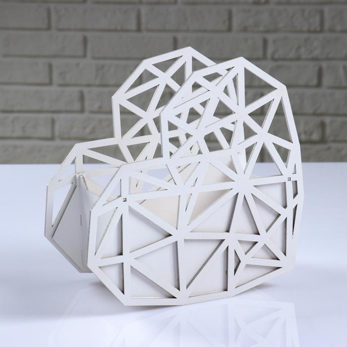 

Цветочное кашпо Дарим красиво Сердце хайтек 5241948 белый 1 шт., Сердце хайтек