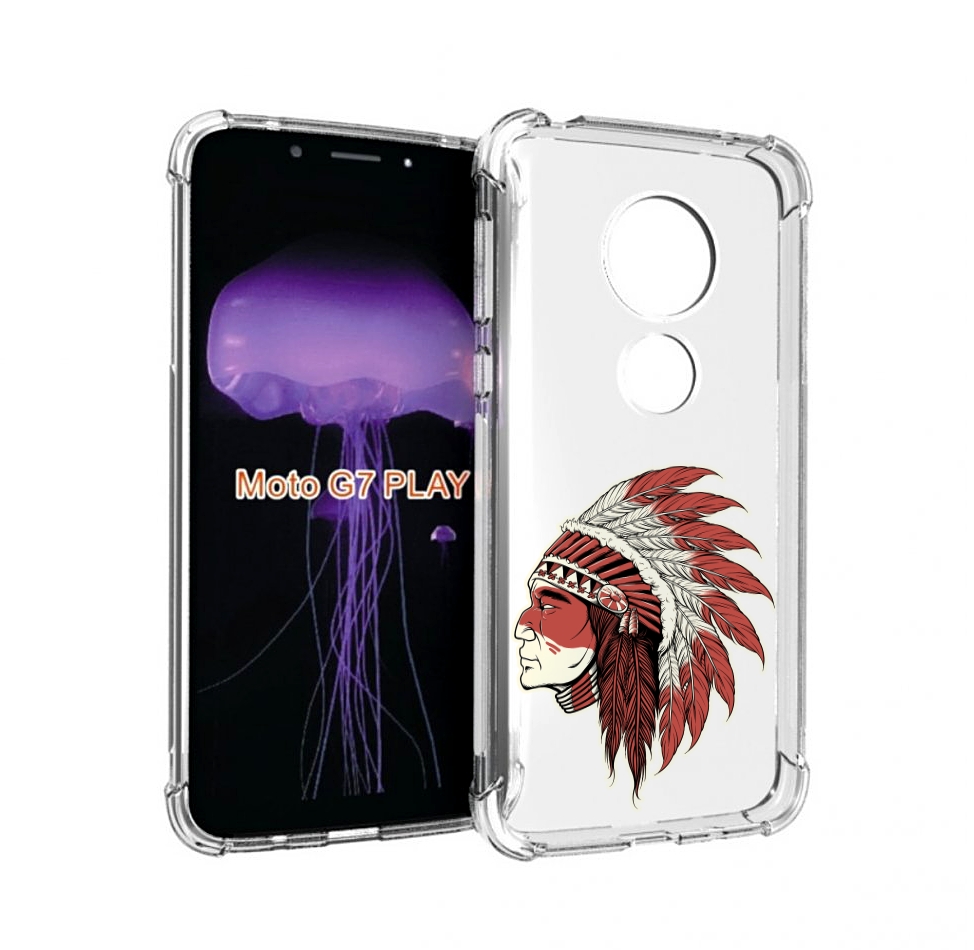

Чехол MyPads красный индеец для Motorola Moto G7 Play, Прозрачный, Tocco
