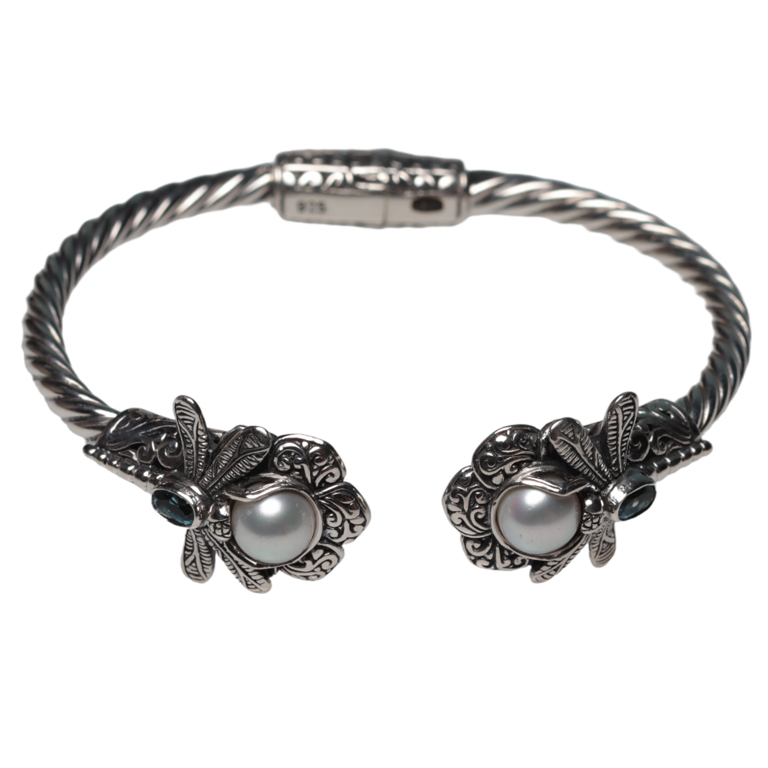 

Браслет из серебра р.17 Silver Fly SSB20407PL17, жемчуг культивированный/топаз, SSB20407PL17