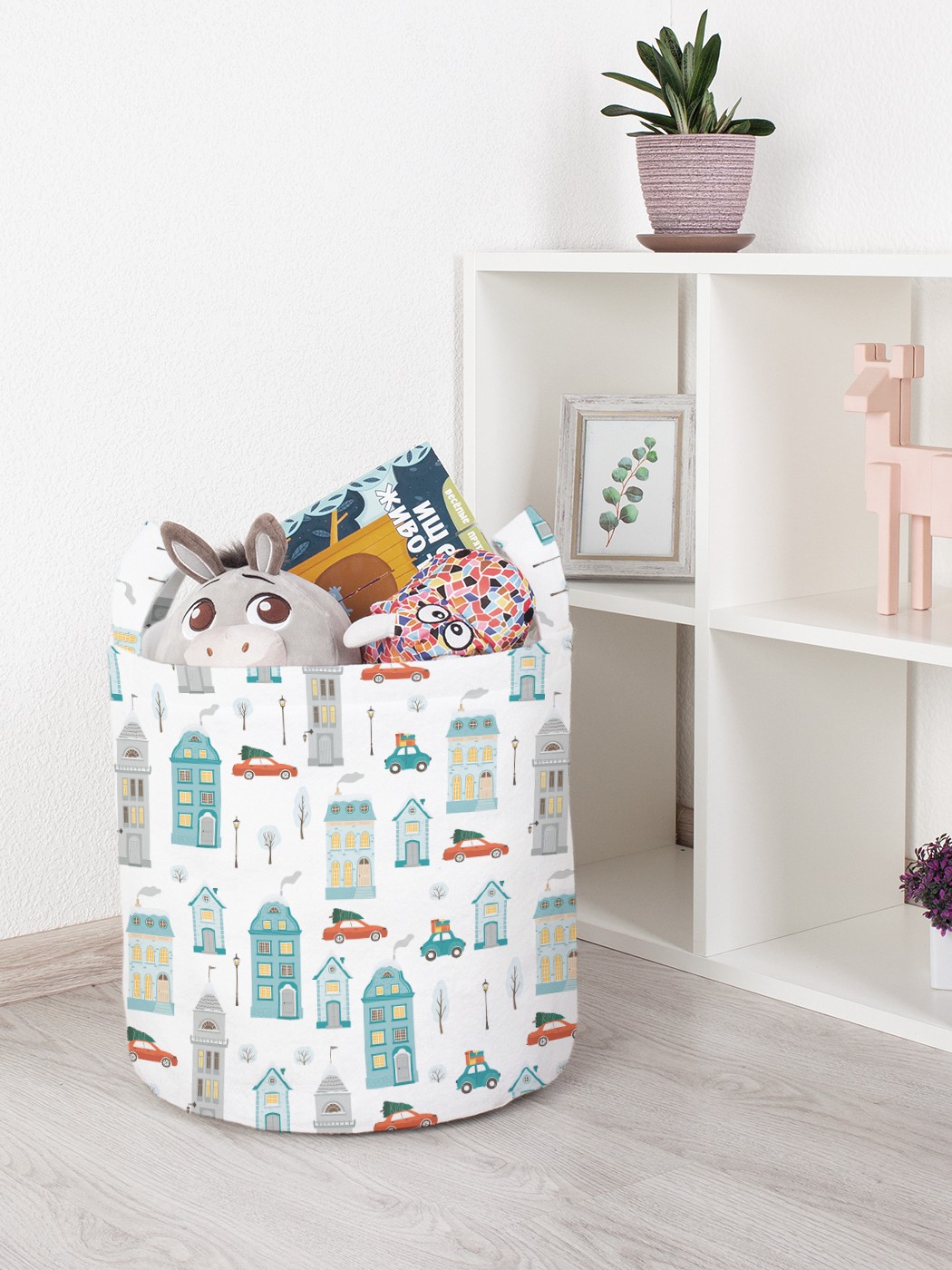 

Корзина для игрушек JoyArty 35x35 см toba_303160_S, Белый
