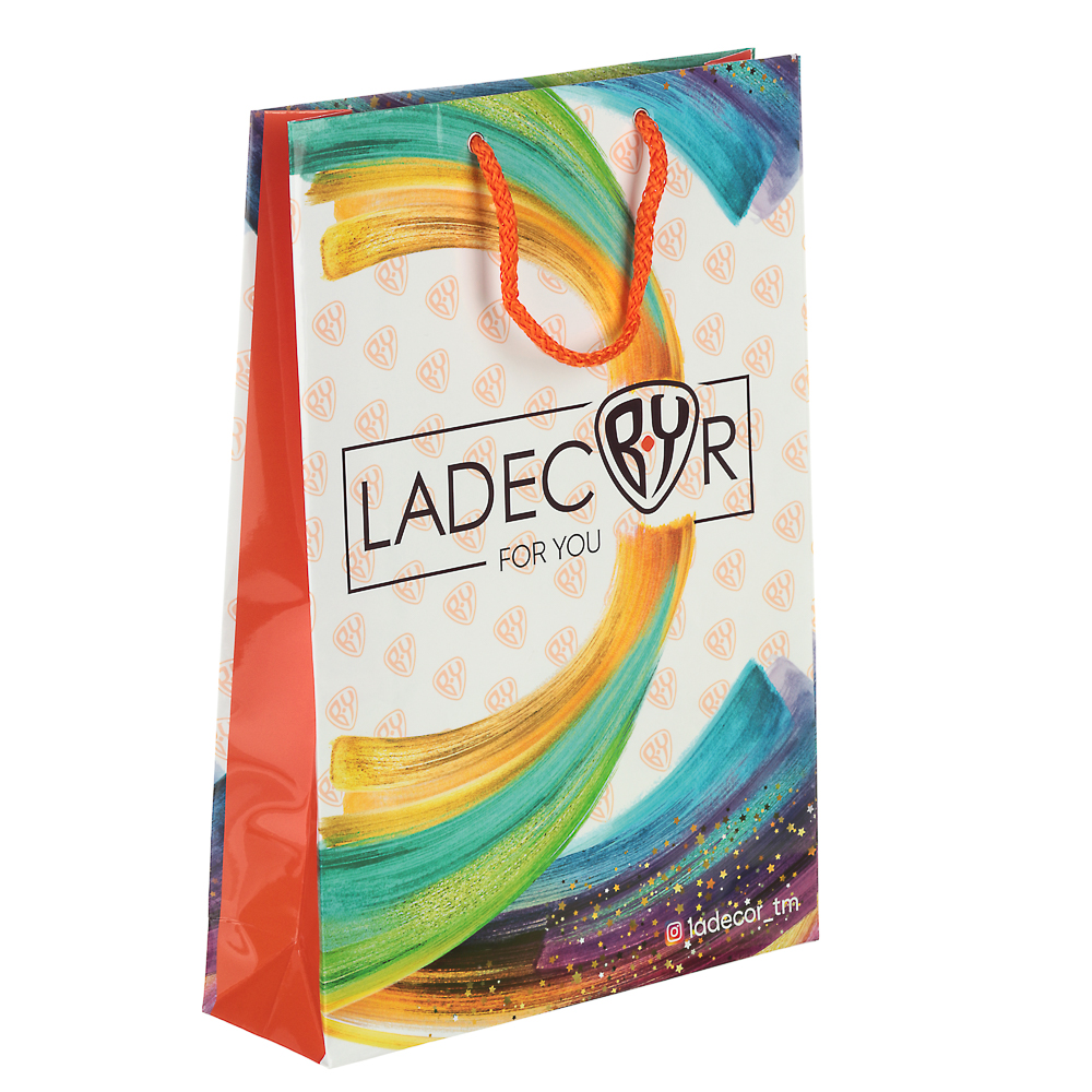 Пакет подарочный Ladecor 507-026 бумага 3 дизайна 25х36х8 см