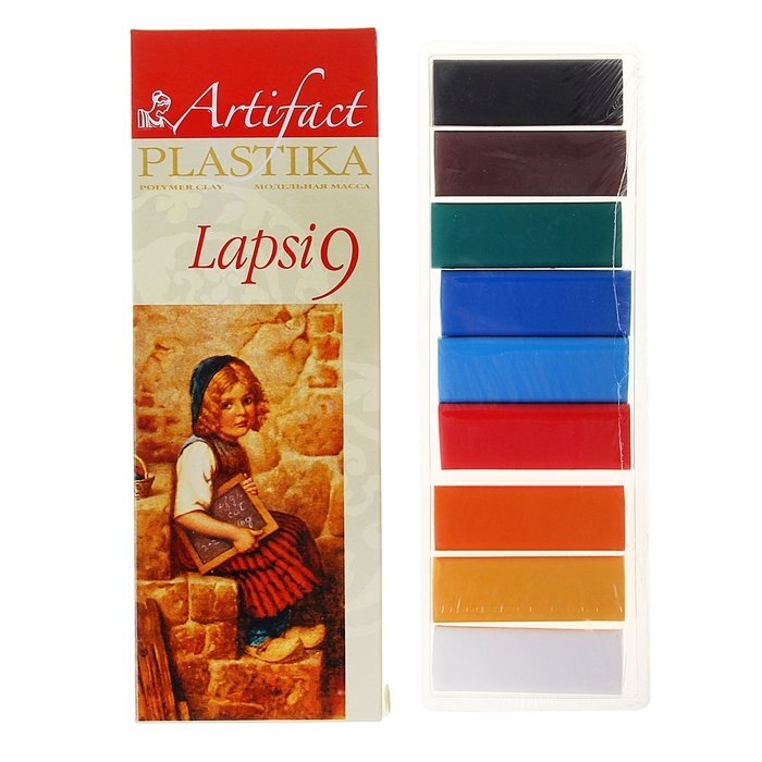 Купить Пластика - полимерная глина набор LAPSI 9 классических цветов 180г Arti,