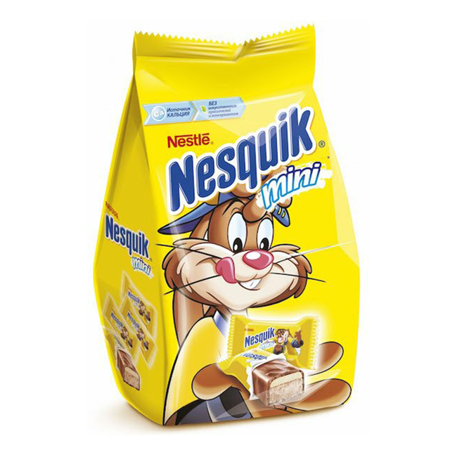 фото Конфета nestle nesquik мини с нугой, молочной начинкой и хрустящим рисом 2 кг