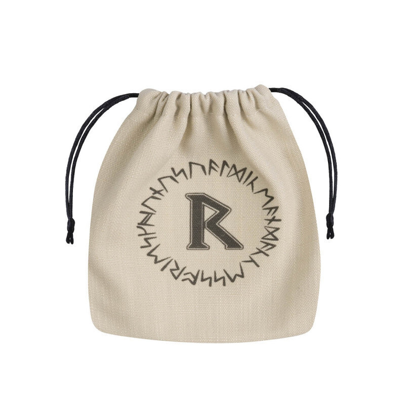 

Мешочек для кубиков для настольных ролевых игр - Runic Beige & black Dice Bag