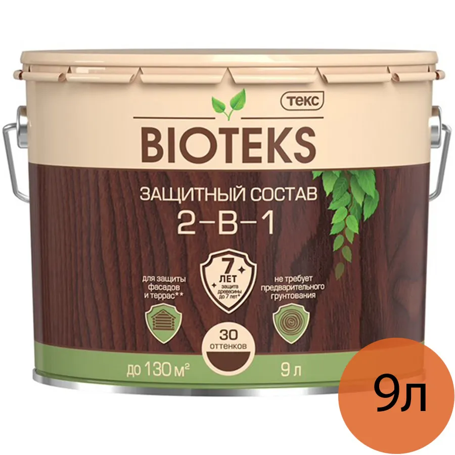 

BIOTEKS защитный состав 2-в-1 для дерева груша (9л)