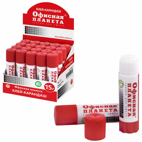 Клей-карандаш Офисная планета, 15 г, 222013, 20 шт