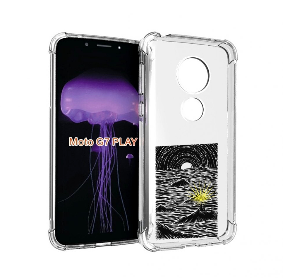 

Чехол MyPads маяк в черно белом море для Motorola Moto G7 Play, Прозрачный, Tocco
