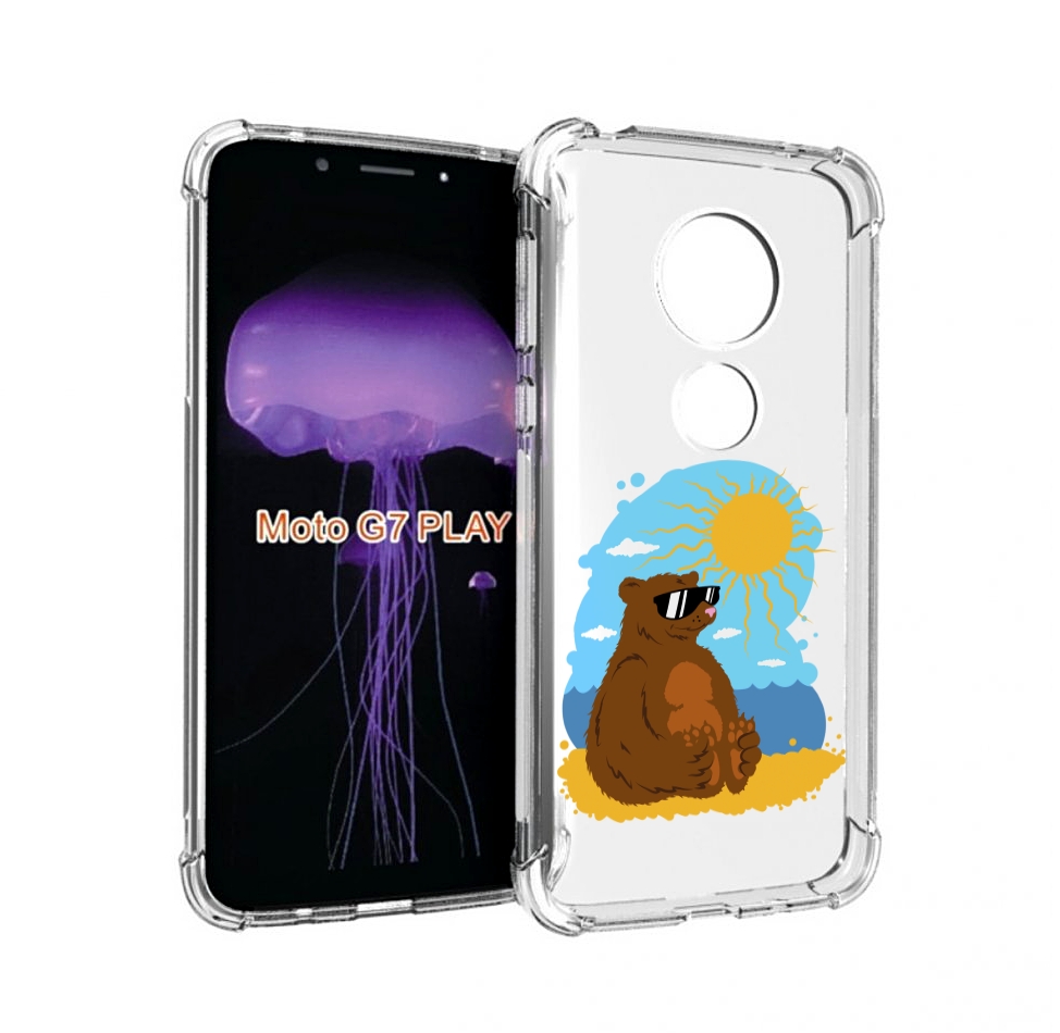 

Чехол MyPads медведь на чиле для Motorola Moto G7 Play, Прозрачный, Tocco