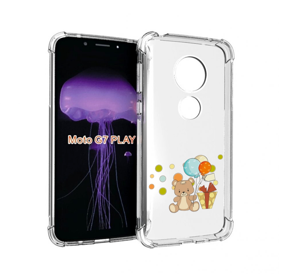 

Чехол MyPads медвеженок с подарком для Motorola Moto G7 Play, Прозрачный, Tocco