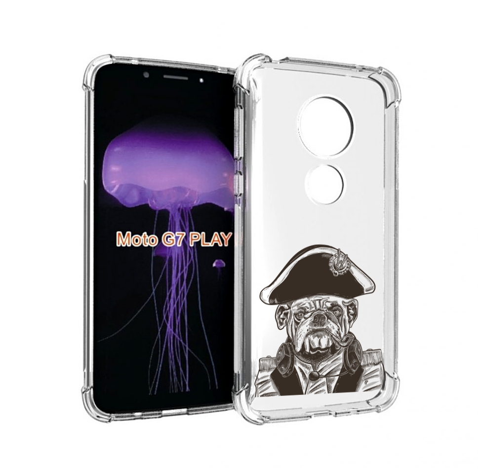 

Чехол MyPads мопс генерал для Motorola Moto G7 Play, Прозрачный, Tocco