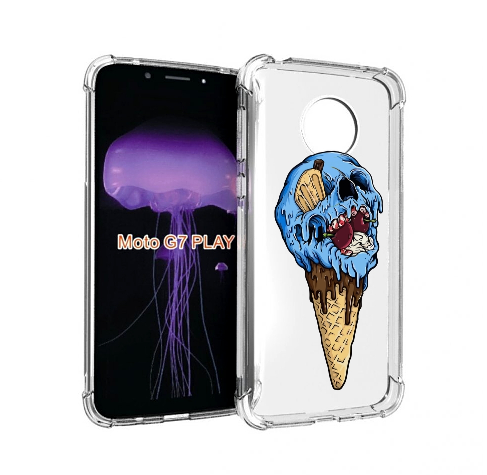

Чехол MyPads мороженное череп для Motorola Moto G7 Play, Прозрачный, Tocco