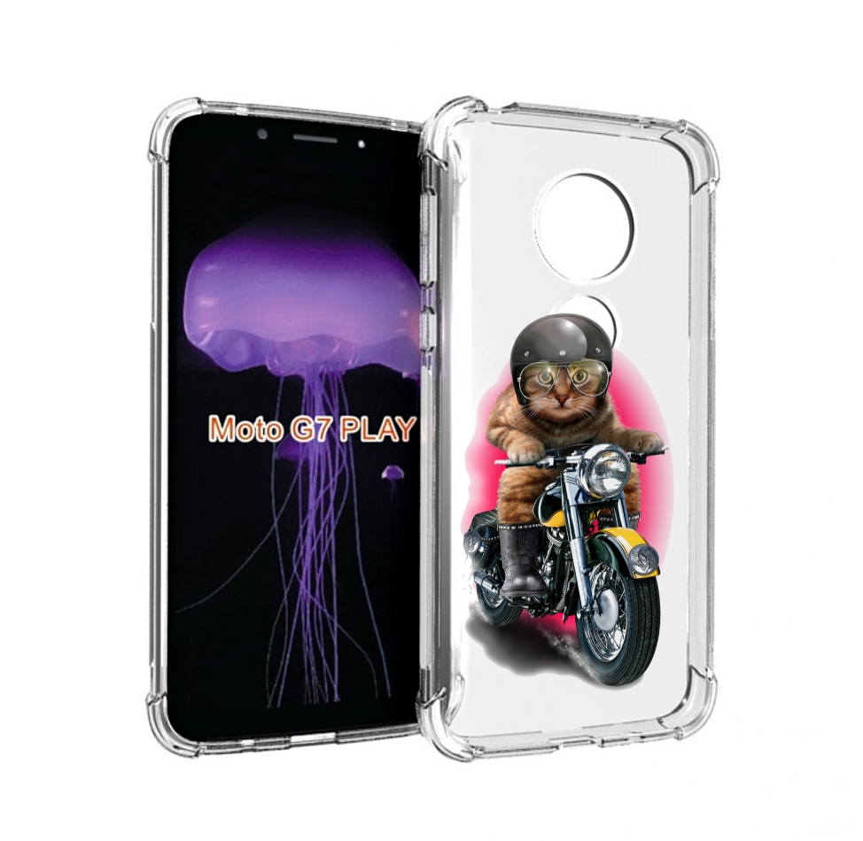

Чехол MyPads мото-кот для Motorola Moto G7 Play, Прозрачный, Tocco