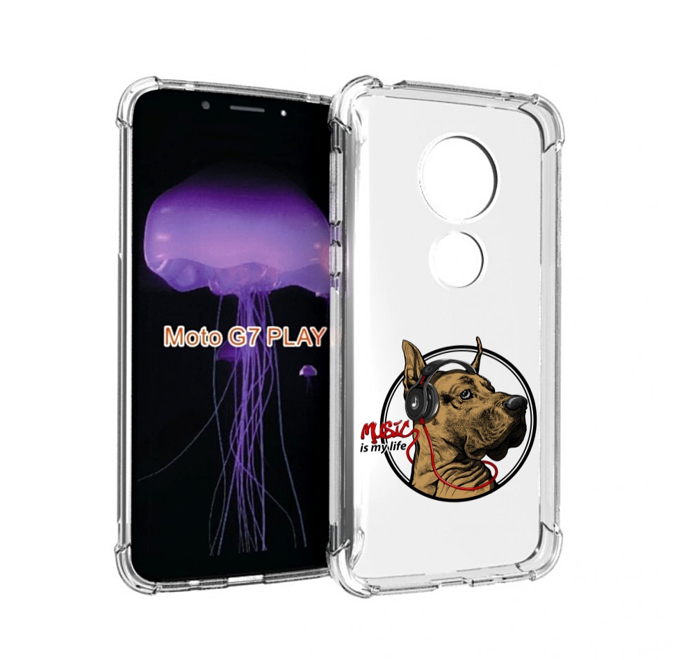 

Чехол MyPads музыкальная собака для Motorola Moto G7 Play, Прозрачный, Tocco