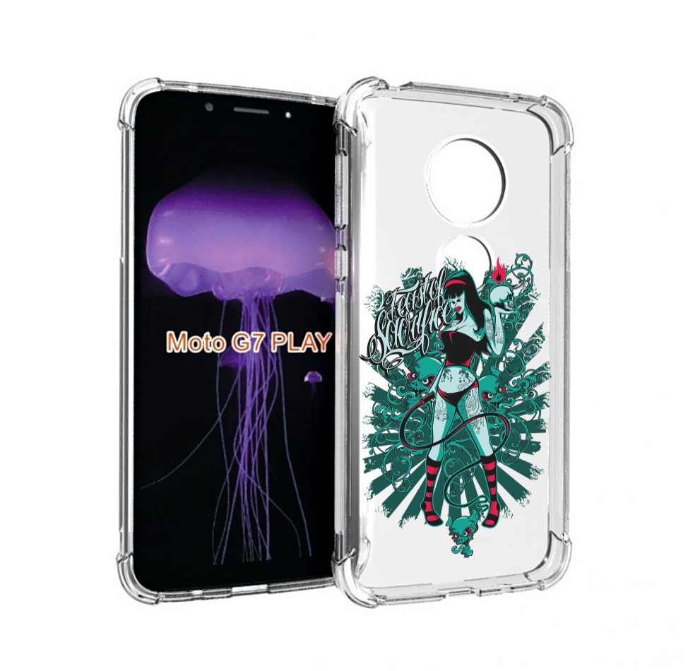 

Чехол MyPads нарисованная девушка в татуировках для Motorola Moto G7 Play, Прозрачный, Tocco