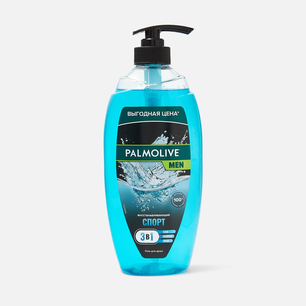 

Гель для душа Palmolive Спорт Восстанавливающий 3 в 1 мужской 750 мл, Men 750мл