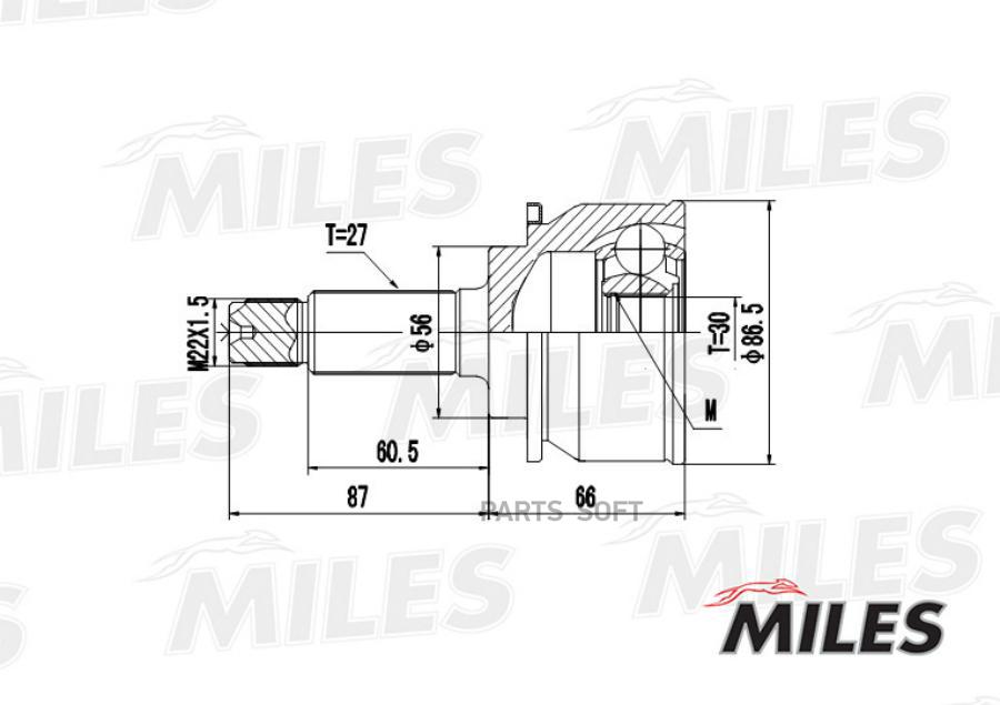 

Шрус Miles Ga20419 Шрус Subaru Impreza/Legacy 1.6-2.2 89-91 Нар. Miles арт. GA20419