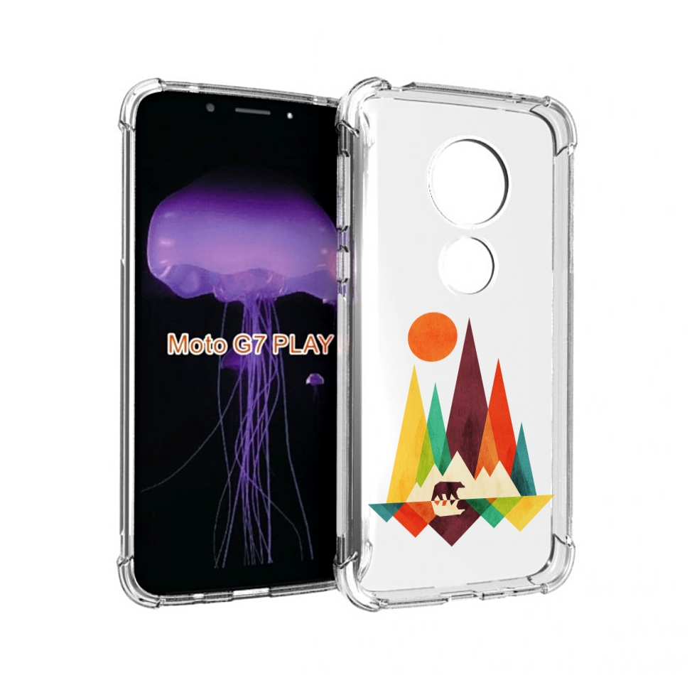 

Чехол MyPads нарисованные горы с медведем для Motorola Moto G7 Play, Прозрачный, Tocco