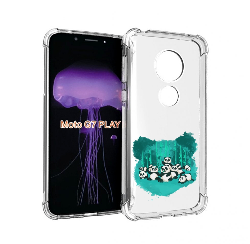 

Чехол MyPads нарисованные панды для Motorola Moto G7 Play, Прозрачный, Tocco