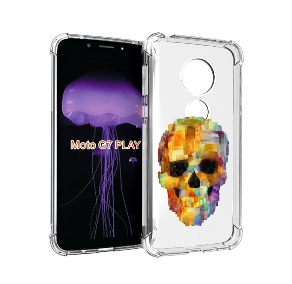

Чехол MyPads нарисованный череп для Motorola Moto G7 Play, Прозрачный, Tocco