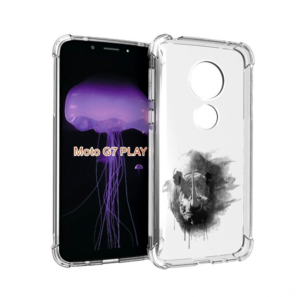 

Чехол MyPads носорог для Motorola Moto G7 Play, Прозрачный, Tocco