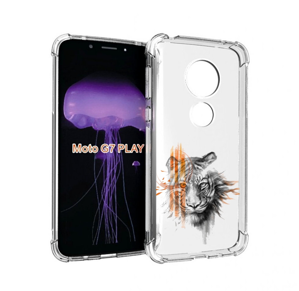 

Чехол MyPads огненный тигр для Motorola Moto G7 Play, Прозрачный, Tocco