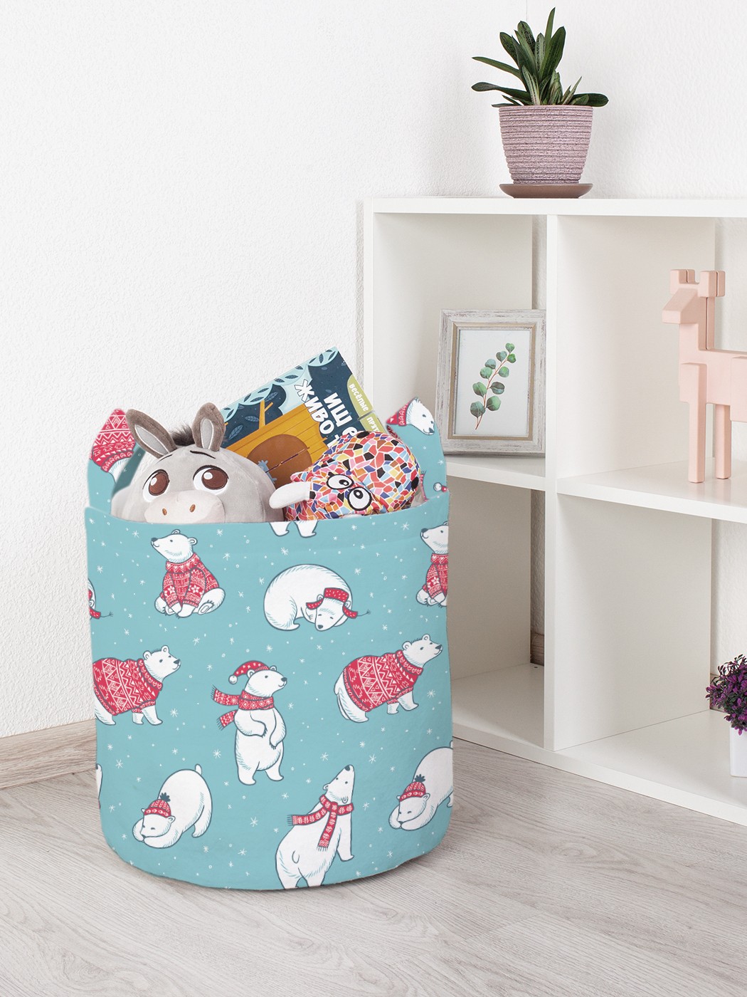 

Корзина для игрушек JoyArty 35x35 см toba_380854_S, Голубой