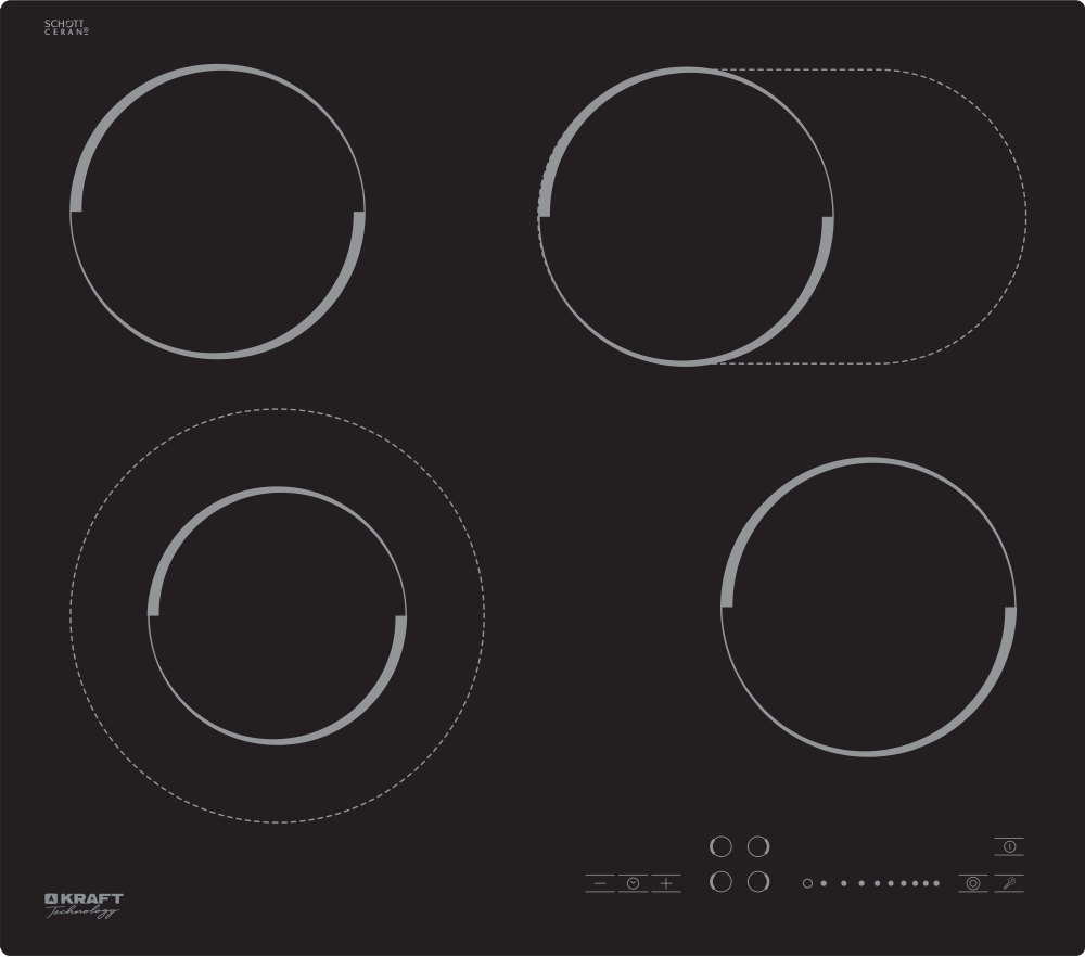 фото Встраиваемая варочная панель электрическая kraft tch-ehk6602