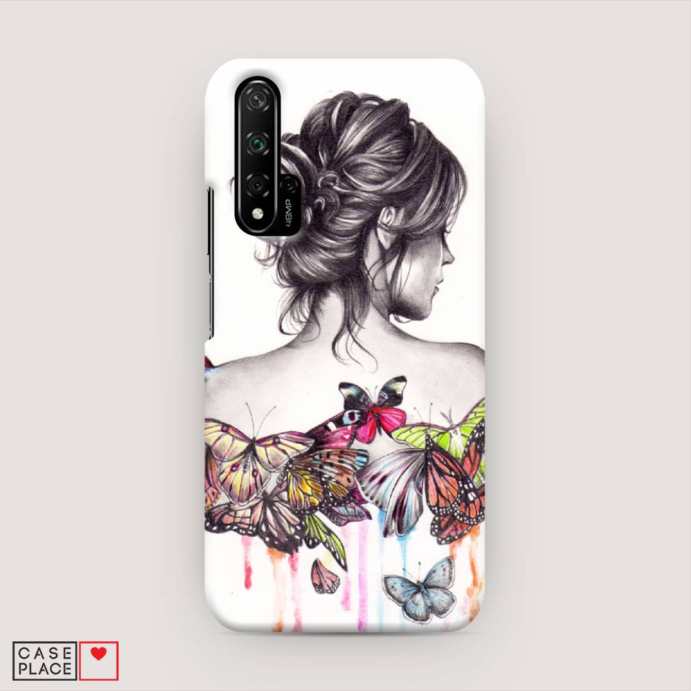 фото Чехол awog "девушка с бабочками" для huawei nova 5t