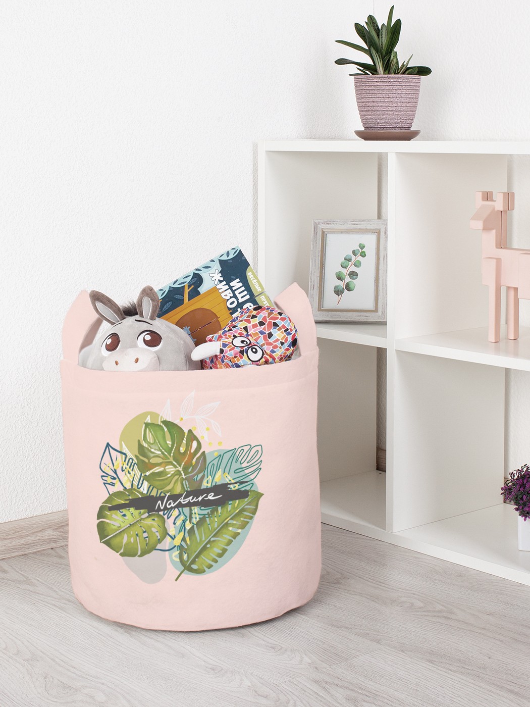 

Корзина для игрушек JoyArty 35x35 см toba_385261_S, Розовый